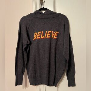 Sandro Gray Wool Believe Hooded Sweater